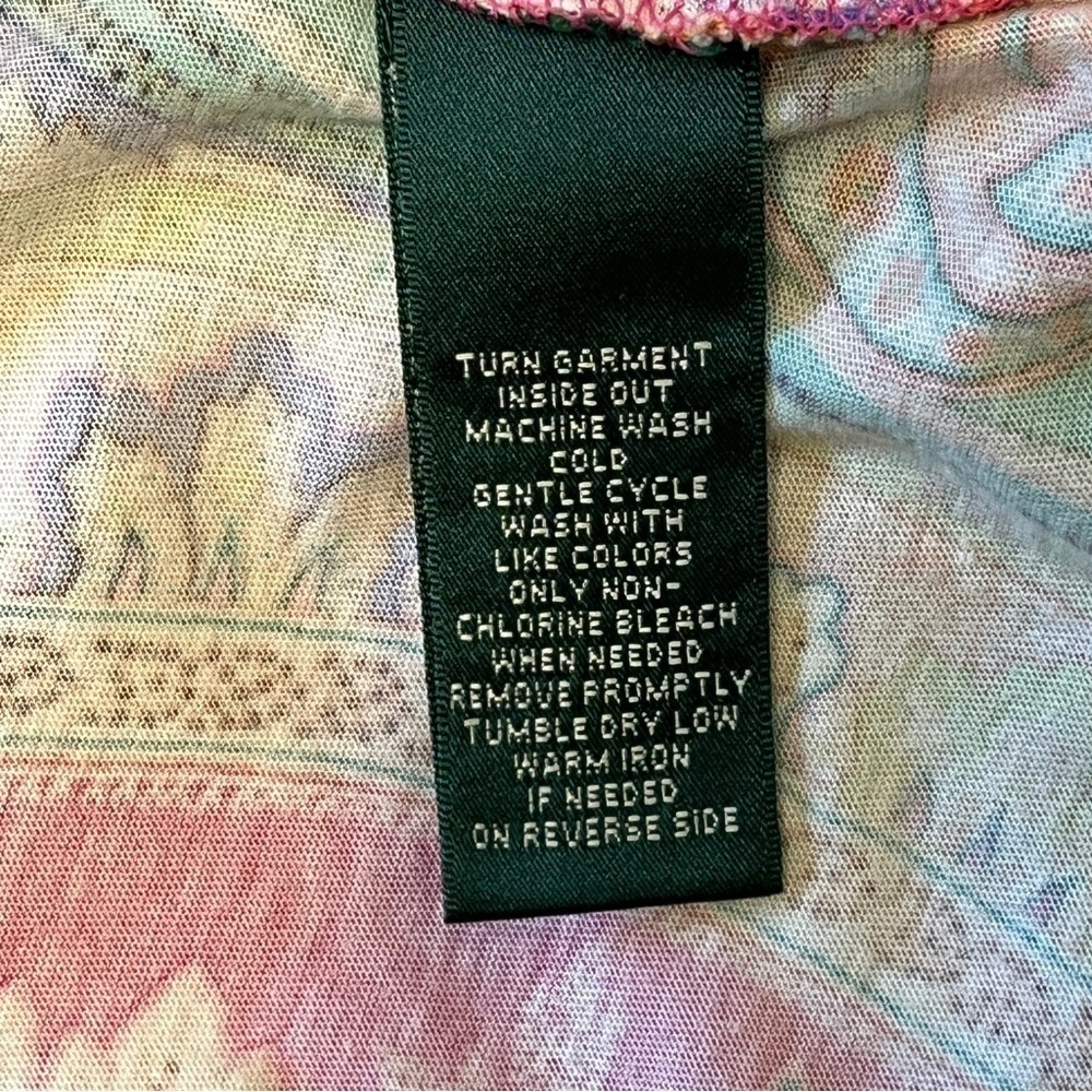 Lauren Ralph Lauren Paisley Ruffle Sleeveless Blouse. Multi Color Size S #1347 - Picture 6 of 6